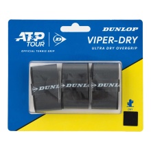 Dunlop Overgrip Viper Dry 0,6 mm (ultra suchy i trwały) czarny - 3 sztuki